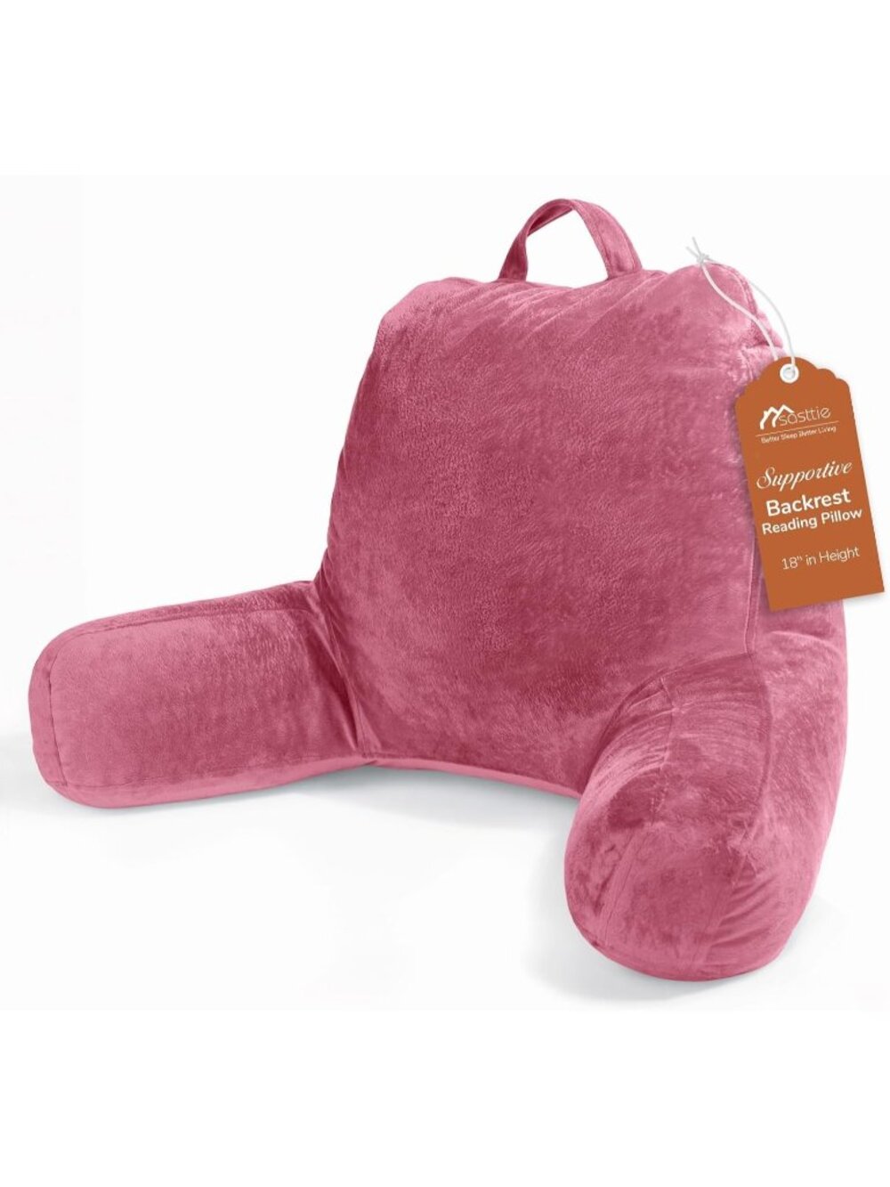 〽️Reading Pillow for Bed Back Pillow Sitting Up 18" Backrest Cushion Rose Pink